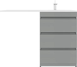 Style Line Тумба с раковиной под стиральную машину Даллас 120 R 3 ящика Люкс Plus серая – фотография-3